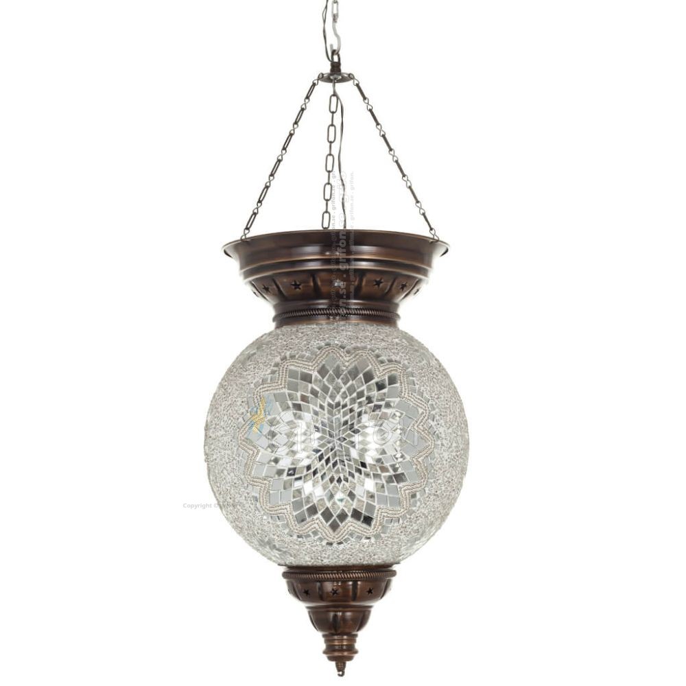 Rund taklampa Ï300 65cm Handgjord Metall med glas Belysningsarmaturer 1 - grifon.se 